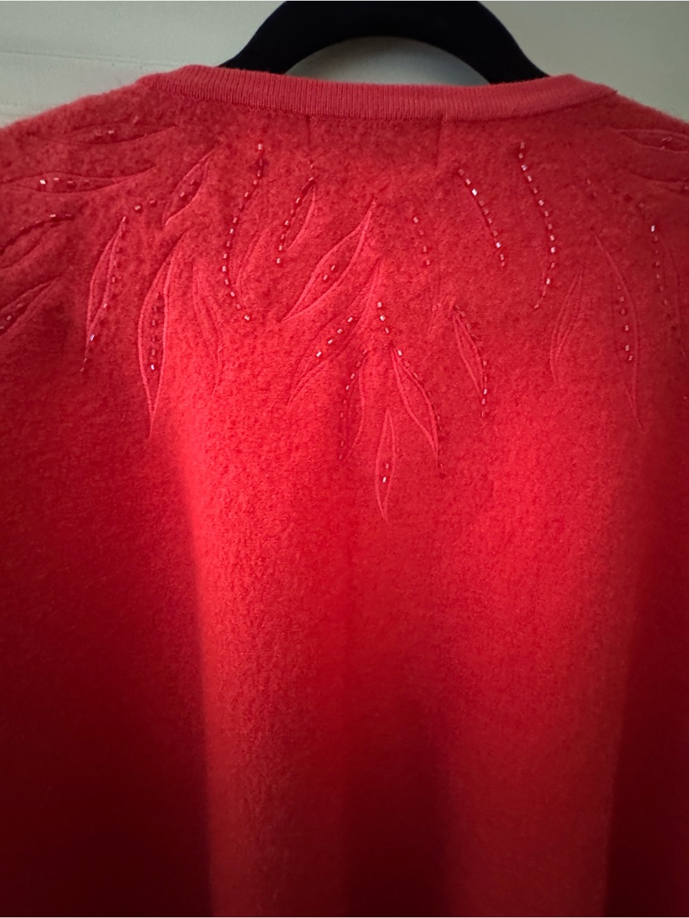Victor Costa Vibrant Red/Orange Embroidered Open-Front Cardigan Size 2x - Picture 5 of 5